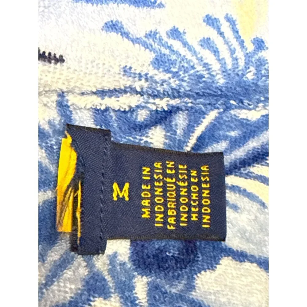 Polo Ralph Lauren Men's Camp Shirt Slim Fit Floral Blue Button Pocket Medium